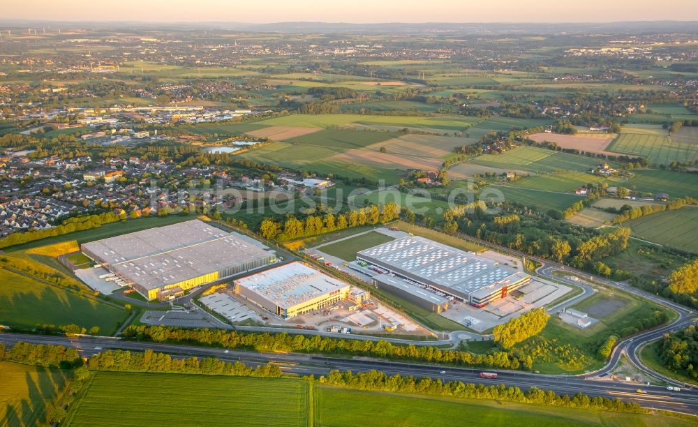 Luftaufnahme Bergkamen - Baustelle zum Neubau Logistikpark der Herbert Heldt KG in Bergkamen im Bundesland Nordrhein-Westfalen, Deutschland