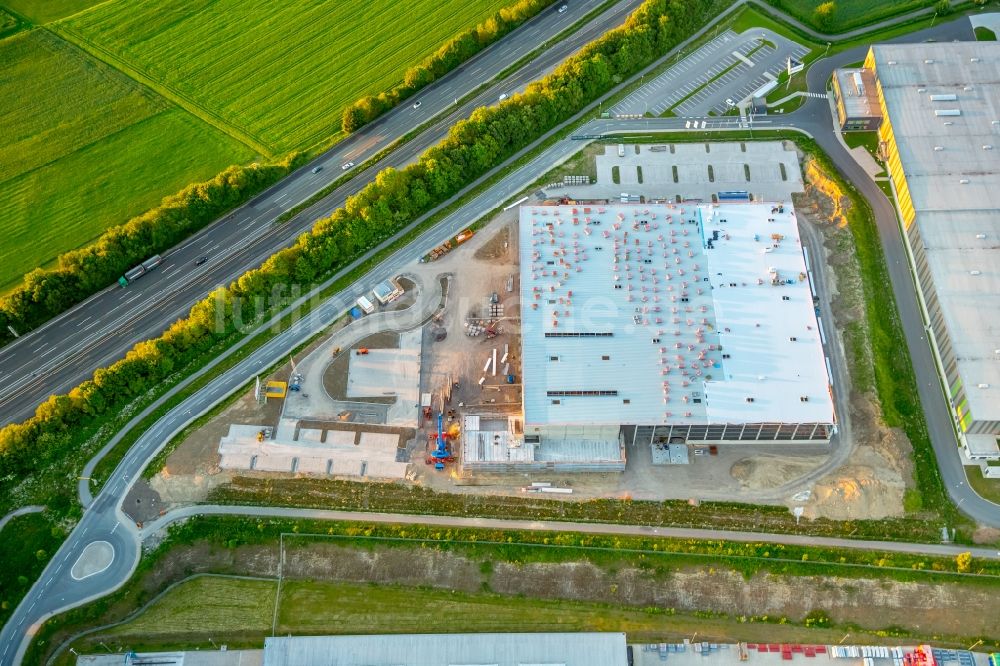 Luftaufnahme Bergkamen - Baustelle zum Neubau Logistikpark der Herbert Heldt KG in Bergkamen im Bundesland Nordrhein-Westfalen, Deutschland