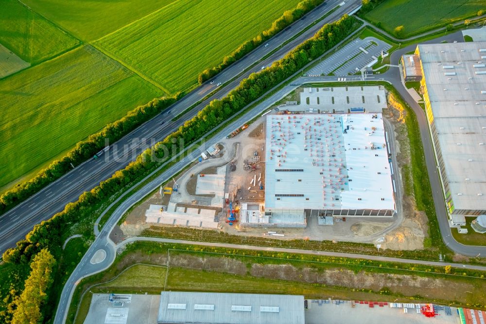 Bergkamen von oben - Baustelle zum Neubau Logistikpark der Herbert Heldt KG in Bergkamen im Bundesland Nordrhein-Westfalen, Deutschland