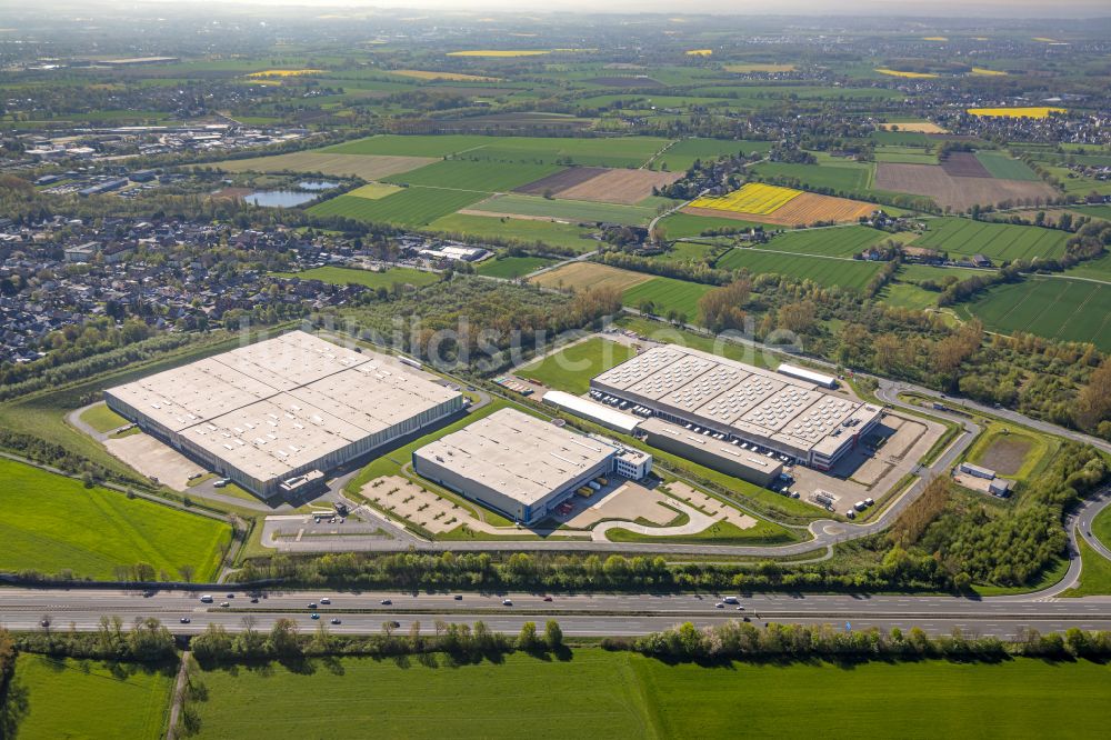 Bergkamen von oben - Baustelle zum Neubau Logistikpark der Herbert Heldt KG in Bergkamen im Bundesland Nordrhein-Westfalen, Deutschland