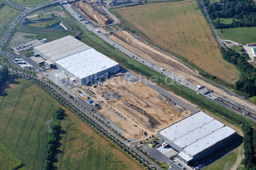 Leipzig aus der Vogelperspektive: Baustelle zum Neubau des Logistikzentrum ProLogis Logistikpark Leipzig- Plaußig