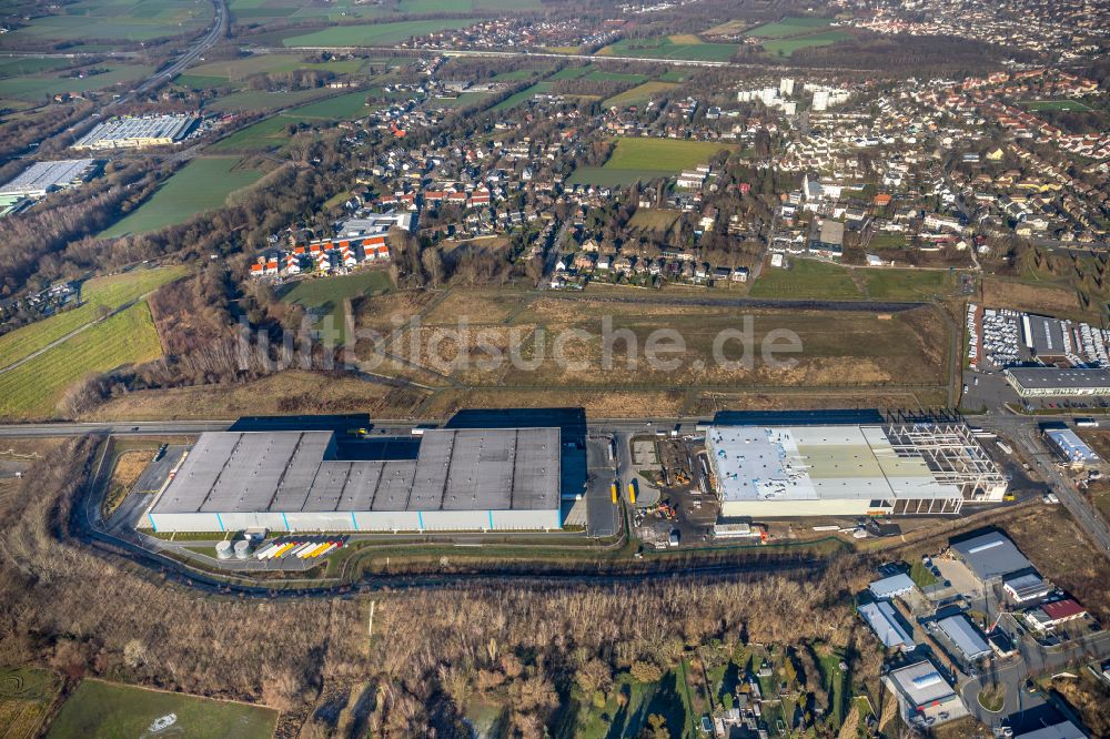 Dortmund aus der Vogelperspektive: Baustelle zum Neubau eines Logistikzentrums an der Gneisenauallee in Dortmund im Bundesland Nordrhein-Westfalen, Deutschland