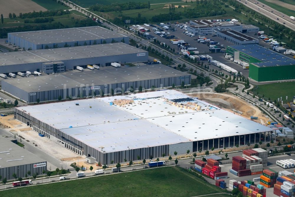 Gersthofen von oben - Baustelle zum Neubau eines Logistikzentrums der Goodman Germany GmbH an der Freiburger Straße in Gersthofen im Bundesland Bayern, Deutschland