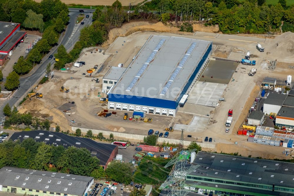 Witten von oben - Baustelle zum Neubau eines Logistikzentrums der Hermes Germany GmbH in Witten im Bundesland Nordrhein-Westfalen, Deutschland