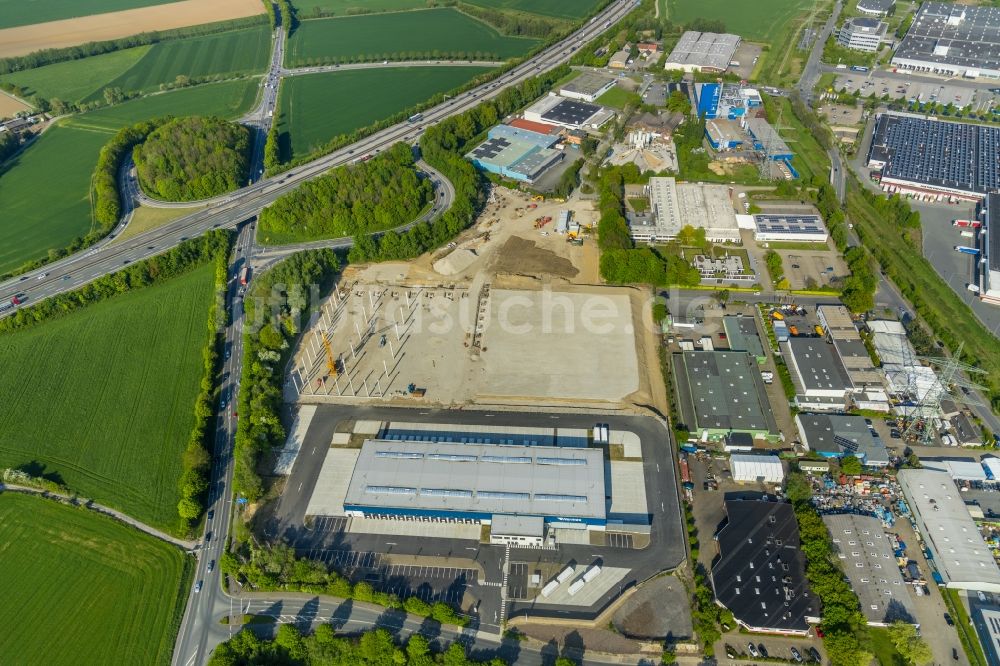 Luftbild Witten - Baustelle zum Neubau eines Logistikzentrums der Hermes Germany GmbH in Witten im Bundesland Nordrhein-Westfalen, Deutschland