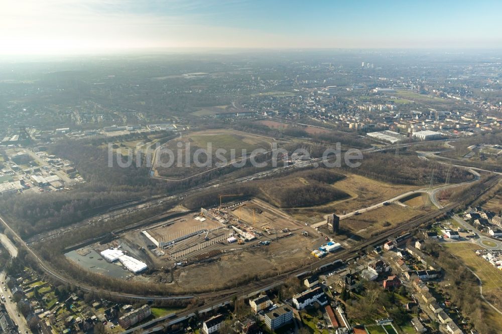 Luftbild Herne - Baustelle zum Neubau eines Logistikzentrums der NORDFROST GmbH & Co. KG in Herne im Bundesland Nordrhein-Westfalen, Deutschland