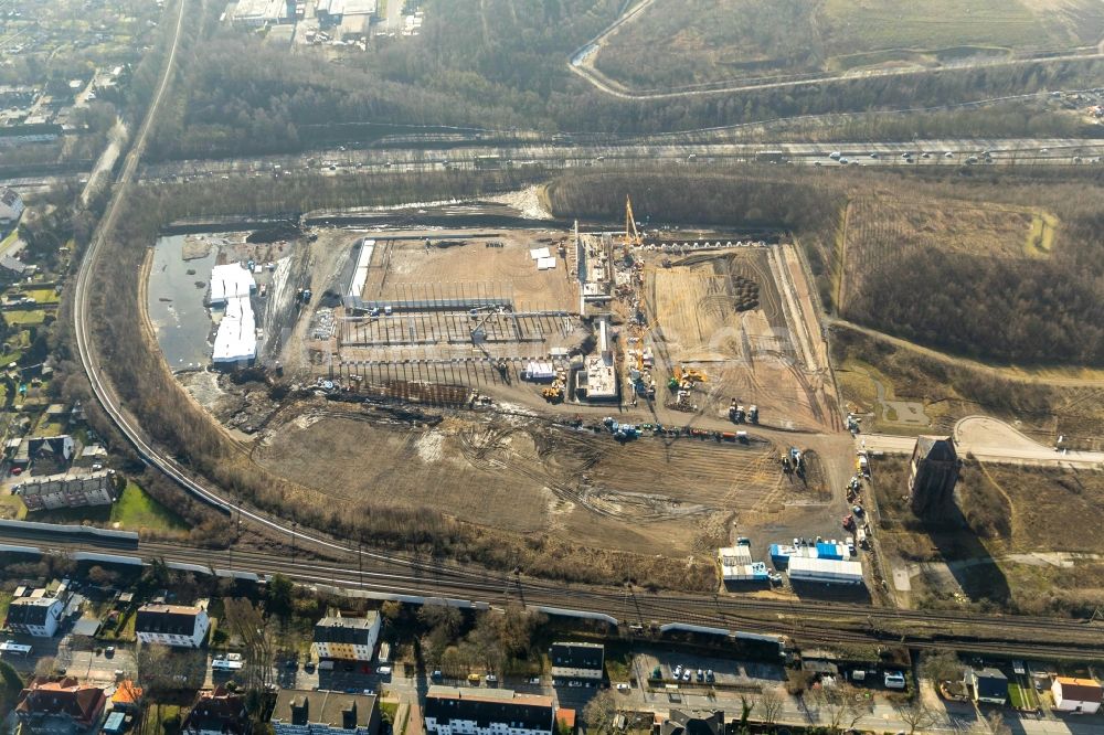 Luftaufnahme Herne - Baustelle zum Neubau eines Logistikzentrums der NORDFROST GmbH & Co. KG in Herne im Bundesland Nordrhein-Westfalen, Deutschland