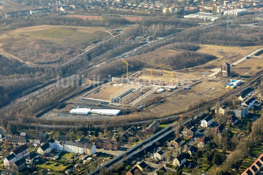 Luftaufnahme Herne - Baustelle zum Neubau eines Logistikzentrums der NORDFROST GmbH & Co. KG in Herne im Bundesland Nordrhein-Westfalen, Deutschland