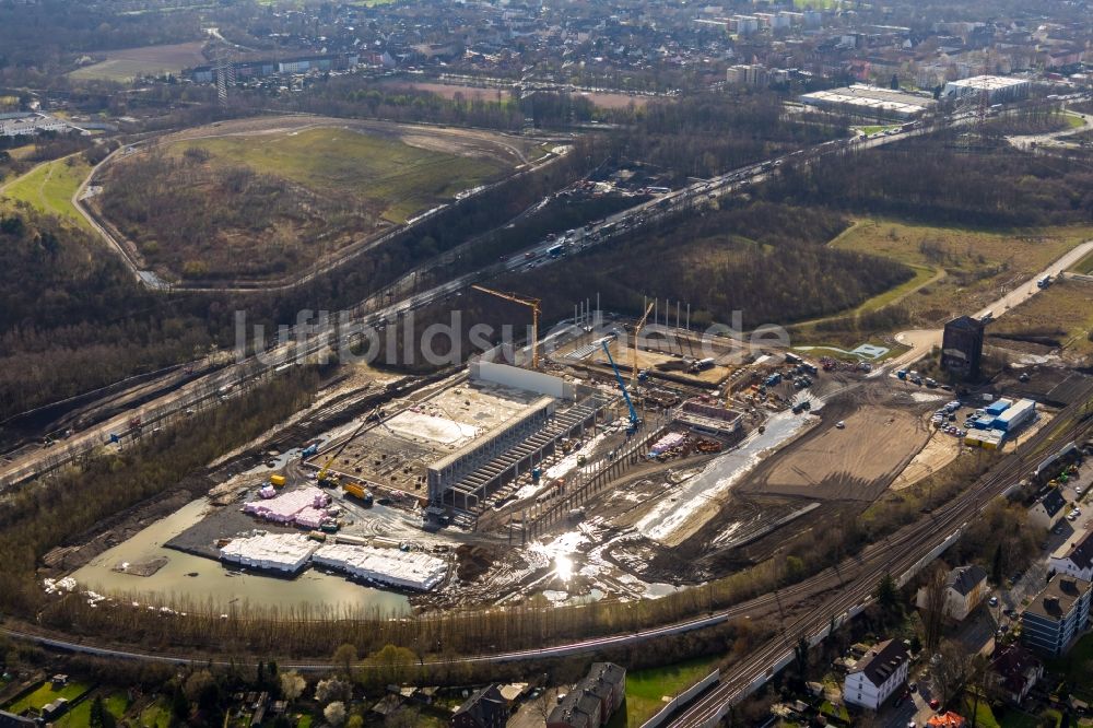 Luftbild Herne - Baustelle zum Neubau eines Logistikzentrums der NORDFROST GmbH & Co. KG in Herne im Bundesland Nordrhein-Westfalen, Deutschland