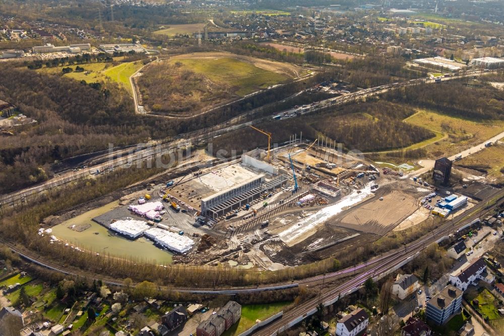 Herne von oben - Baustelle zum Neubau eines Logistikzentrums der NORDFROST GmbH & Co. KG in Herne im Bundesland Nordrhein-Westfalen, Deutschland