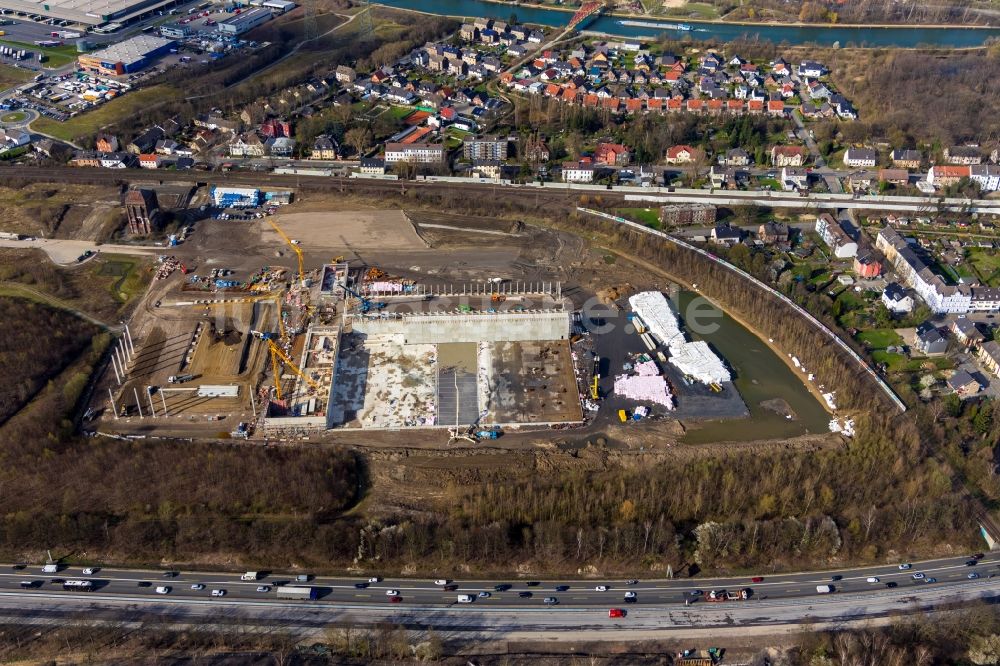 Luftbild Herne - Baustelle zum Neubau eines Logistikzentrums der NORDFROST GmbH & Co. KG in Herne im Bundesland Nordrhein-Westfalen, Deutschland