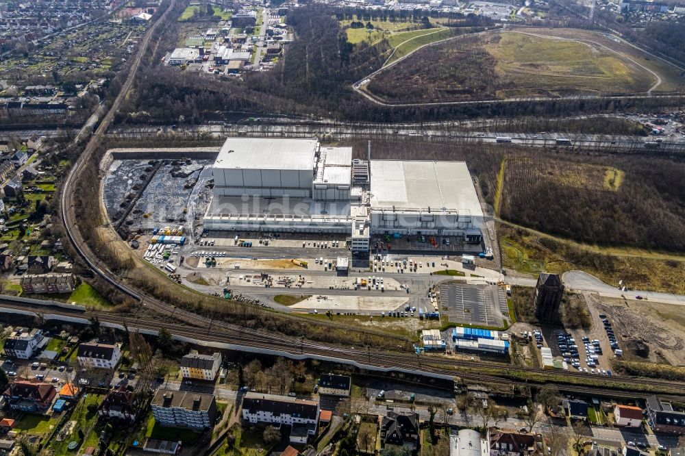 Herne aus der Vogelperspektive: Baustelle zum Neubau eines Logistikzentrums der NORDFROST GmbH & Co. KG in Herne im Bundesland Nordrhein-Westfalen, Deutschland