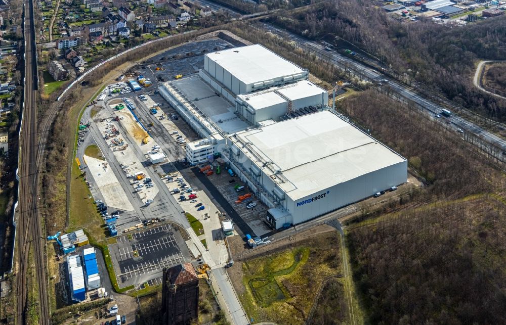 Luftaufnahme Herne - Baustelle zum Neubau eines Logistikzentrums der NORDFROST GmbH & Co. KG in Herne im Bundesland Nordrhein-Westfalen, Deutschland