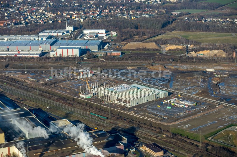 Luftbild Dortmund - Baustelle zum Neubau eines Logistikzentrums der REWE DORTMUND Großhandel eG in Dortmund im Bundesland Nordrhein-Westfalen, Deutschland