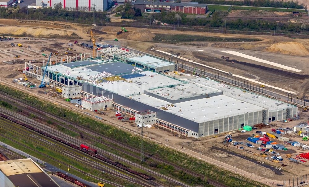 Luftaufnahme Dortmund - Baustelle zum Neubau eines Logistikzentrums der REWE DORTMUND Großhandel eG in Dortmund im Bundesland Nordrhein-Westfalen, Deutschland