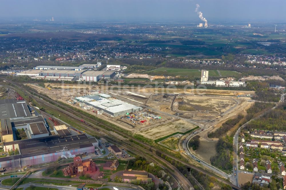 Dortmund aus der Vogelperspektive: Baustelle zum Neubau eines Logistikzentrums der REWE DORTMUND Großhandel eG in Dortmund im Bundesland Nordrhein-Westfalen, Deutschland