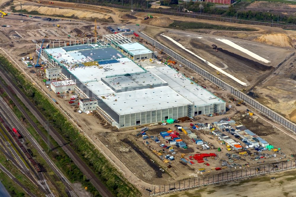 Luftbild Dortmund - Baustelle zum Neubau eines Logistikzentrums der REWE DORTMUND Großhandel eG in Dortmund im Bundesland Nordrhein-Westfalen, Deutschland