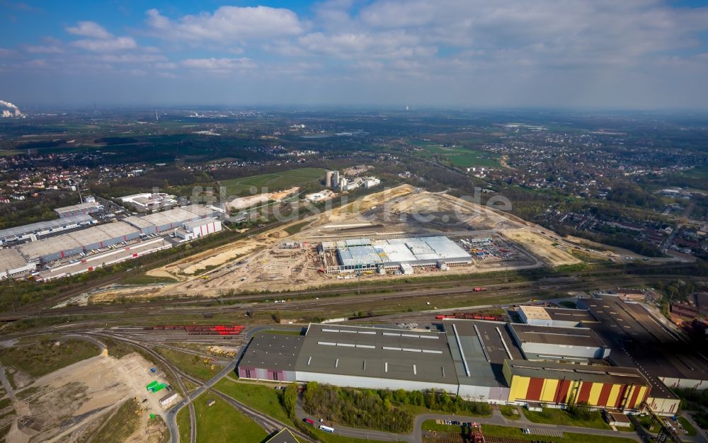 Luftaufnahme Dortmund - Baustelle zum Neubau eines Logistikzentrums der REWE DORTMUND Großhandel eG in Dortmund im Bundesland Nordrhein-Westfalen, Deutschland