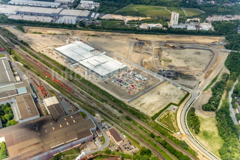 Luftaufnahme Dortmund - Baustelle zum Neubau eines Logistikzentrums der REWE DORTMUND Großhandel eG in Dortmund im Bundesland Nordrhein-Westfalen, Deutschland