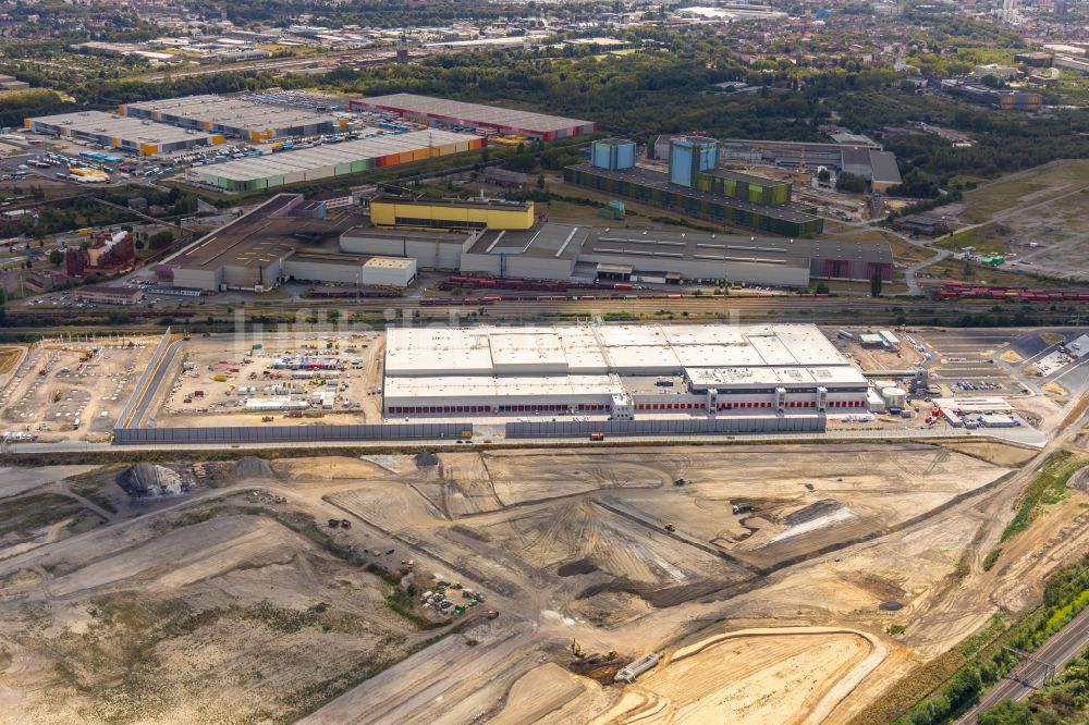 Luftbild Dortmund - Baustelle zum Neubau eines Logistikzentrums der REWE DORTMUND Großhandel eG in Dortmund im Bundesland Nordrhein-Westfalen, Deutschland