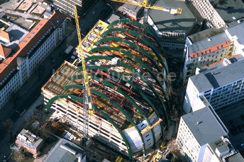  von oben - Baustelle zum Neubau des Ludwig-Erhard-Haus (LEH) in Berlin-Charlottenburg durch die Firmen KRUPP und MAX BÖGL