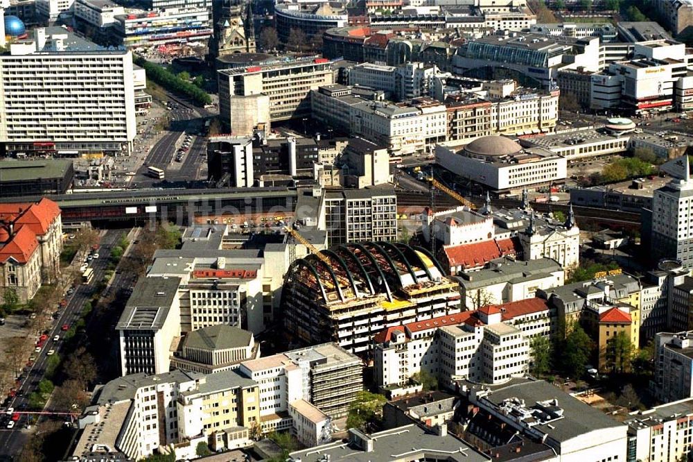 Luftaufnahme Berlin - Baustelle zum Neubau des Ludwig-Erhard-Haus (LEH) in Berlin-Charlottenburg durch die Firmen KRUPP und MAX BÖGL