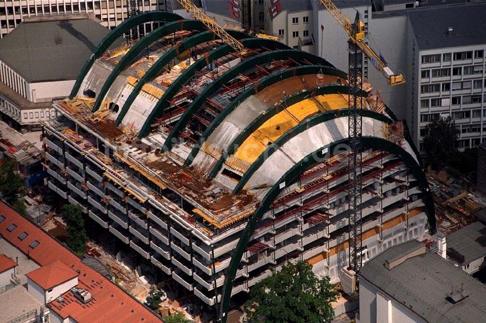 Berlin - Charlottenburg aus der Vogelperspektive: Baustelle zum Neubau des Ludwig-Erhard-Haus (LEH) in Berlin-Charlottenburg durch die Firmen KRUPP und MAX BÖGL