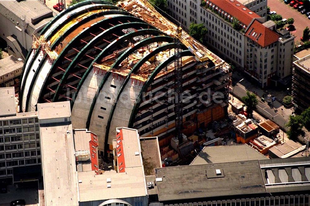 Luftbild Berlin - Charlottenburg - Baustelle zum Neubau des Ludwig-Erhard-Haus (LEH) in Berlin-Charlottenburg durch die Firmen KRUPP und MAX BÖGL