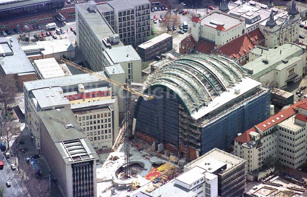 Luftaufnahme Berlin - Baustelle zum Neubau des Ludwig-Erhard-Haus (LEH) in Berlin-Charlottenburg durch die Firmen KRUPP und MAX BÖGL