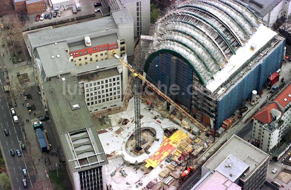 Luftaufnahme Berlin - Baustelle zum Neubau des Ludwig-Erhard-Haus (LEH) in Berlin-Charlottenburg durch die Firmen KRUPP und MAX BÖGL