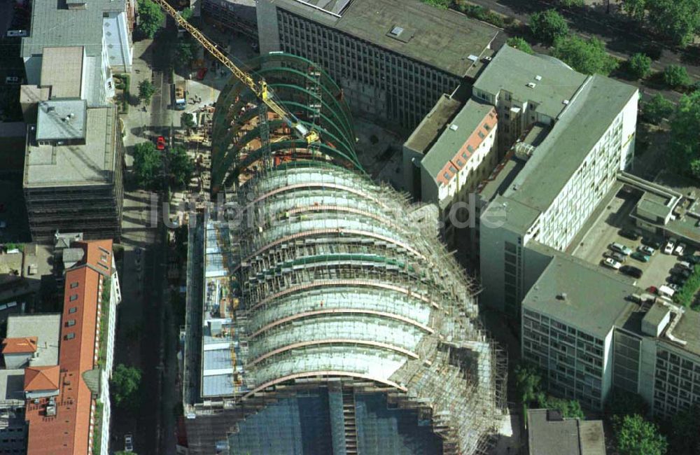 Berlin von oben - Baustelle zum Neubau des Ludwig-Erhard-Haus (LEH) in Berlin-Charlottenburg durch die Firmen KRUPP und MAX BÖGL