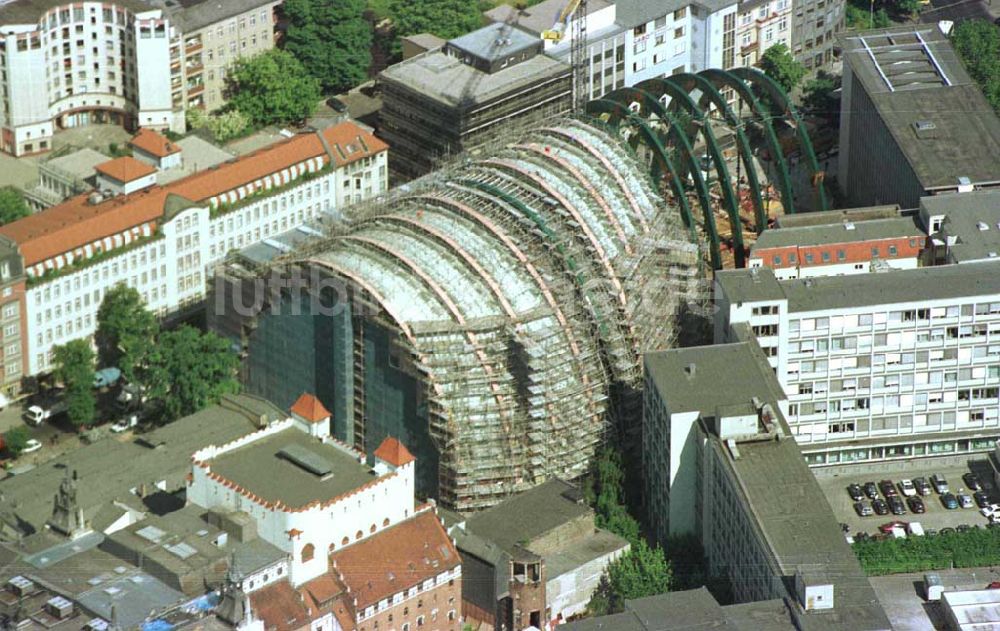 Berlin von oben - Baustelle zum Neubau des Ludwig-Erhard-Haus (LEH) in Berlin-Charlottenburg durch die Firmen KRUPP und MAX BÖGL