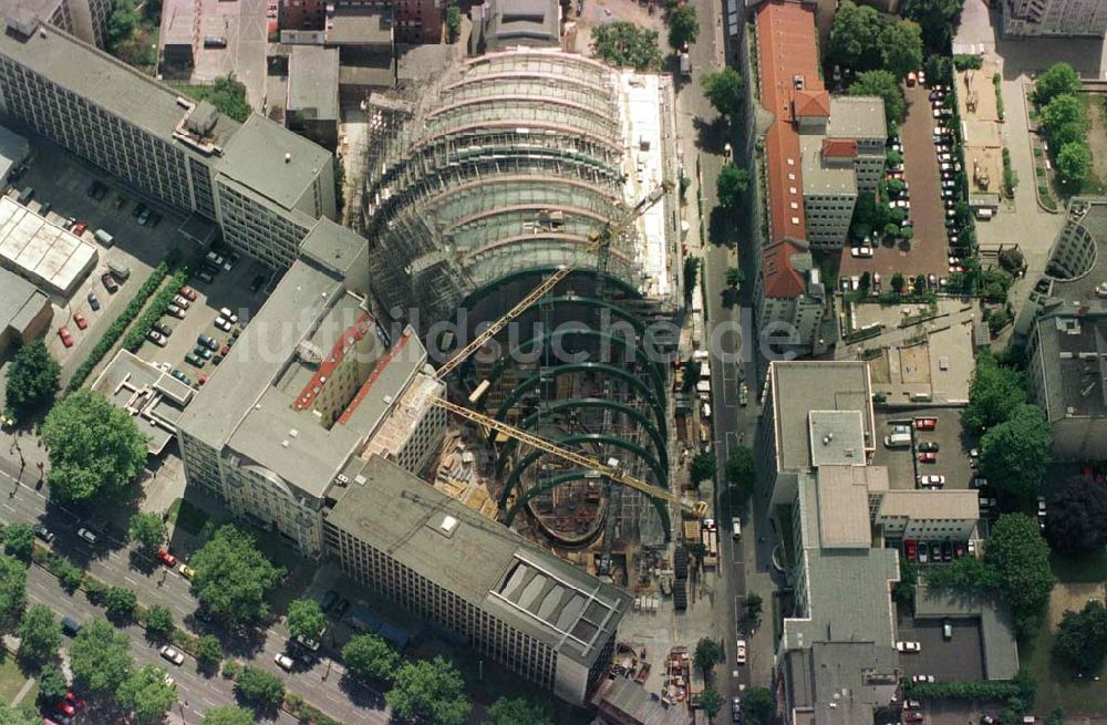 Luftaufnahme Berlin - Baustelle zum Neubau des Ludwig-Erhard-Haus (LEH) in Berlin-Charlottenburg durch die Firmen KRUPP und MAX BÖGL