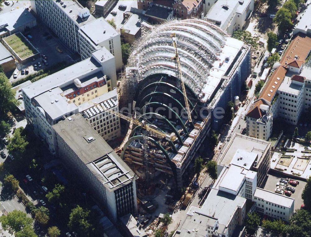 Luftaufnahme Berlin - Baustelle zum Neubau des Ludwig-Erhard-Haus (LEH) in Berlin-Charlottenburg durch die Firmen KRUPP und MAX BÖGL