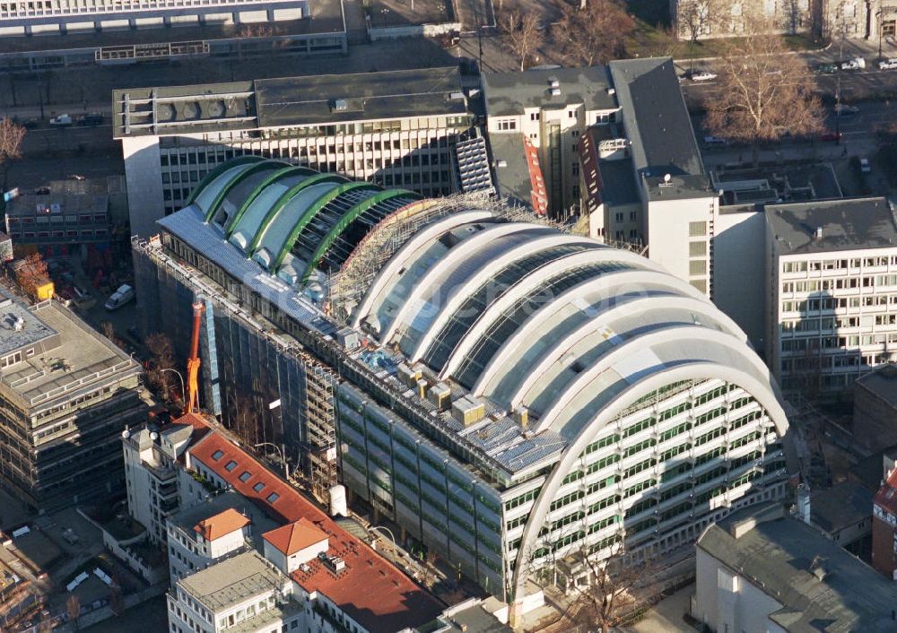 Berlin aus der Vogelperspektive: Baustelle zum Neubau des Ludwig-Erhard-Haus (LEH) in Berlin-Charlottenburg durch die Firmen KRUPP und MAX BÖGL