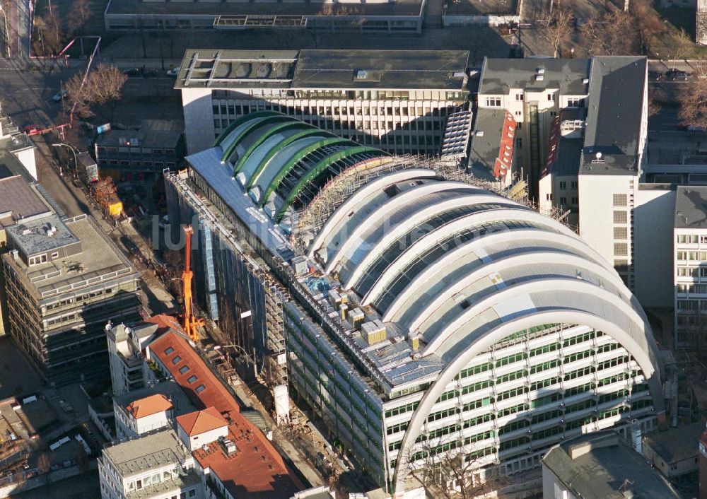 Luftbild Berlin - Baustelle zum Neubau des Ludwig-Erhard-Haus (LEH) in Berlin-Charlottenburg durch die Firmen KRUPP und MAX BÖGL