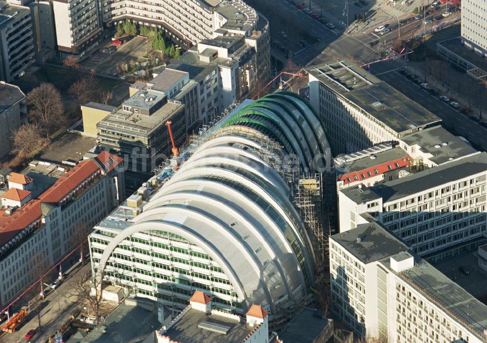 Berlin von oben - Baustelle zum Neubau des Ludwig-Erhard-Haus (LEH) in Berlin-Charlottenburg durch die Firmen KRUPP und MAX BÖGL