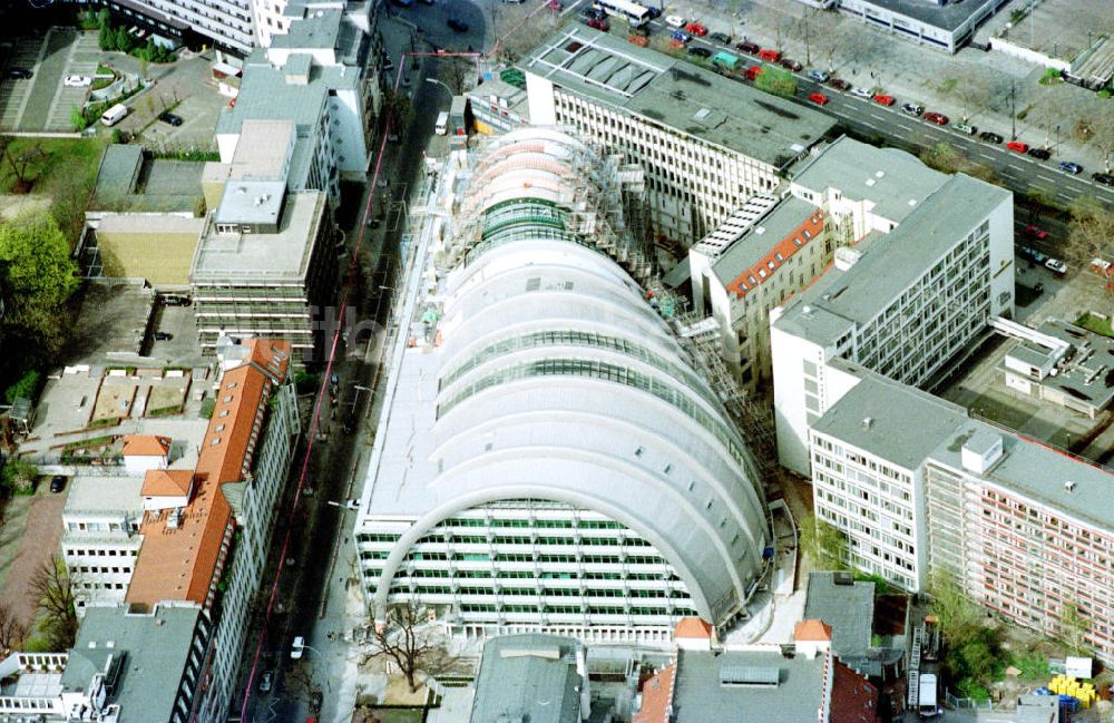 Berlin von oben - Baustelle zum Neubau des Ludwig-Erhard-Haus (LEH) in Berlin-Charlottenburg durch die Firmen KRUPP und MAX BÖGL