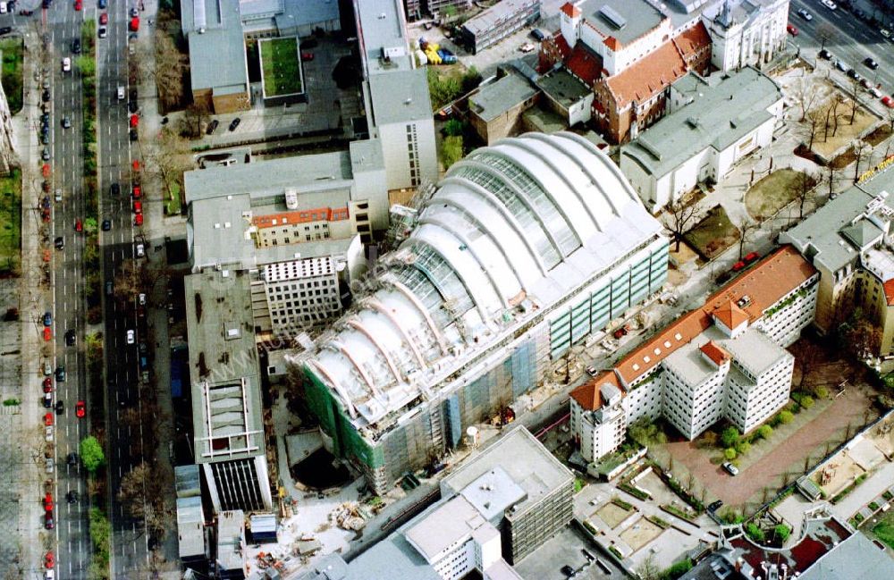 Luftbild Berlin - Baustelle zum Neubau des Ludwig-Erhard-Haus (LEH) in Berlin-Charlottenburg durch die Firmen KRUPP und MAX BÖGL