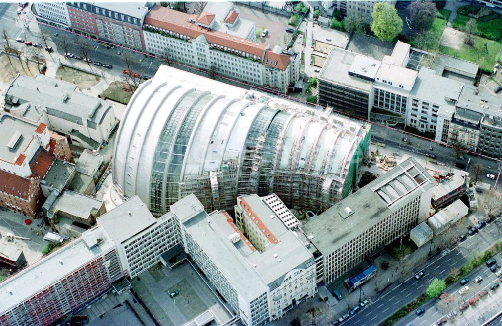 Berlin aus der Vogelperspektive: Baustelle zum Neubau des Ludwig-Erhard-Haus (LEH) in Berlin-Charlottenburg durch die Firmen KRUPP und MAX BÖGL