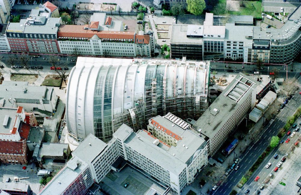 Luftbild Berlin - Baustelle zum Neubau des Ludwig-Erhard-Haus (LEH) in Berlin-Charlottenburg durch die Firmen KRUPP und MAX BÖGL