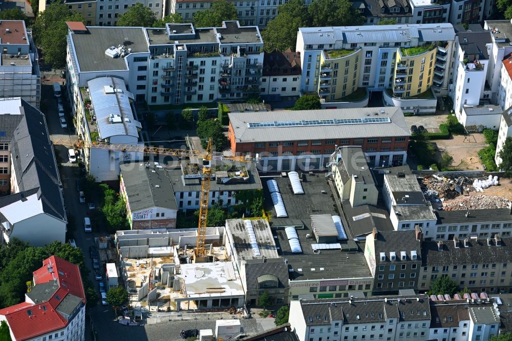 Hamburg aus der Vogelperspektive: Baustelle zum Neubau an der Ludwigstraße Ecke Sternstraße in Hamburg, Deutschland