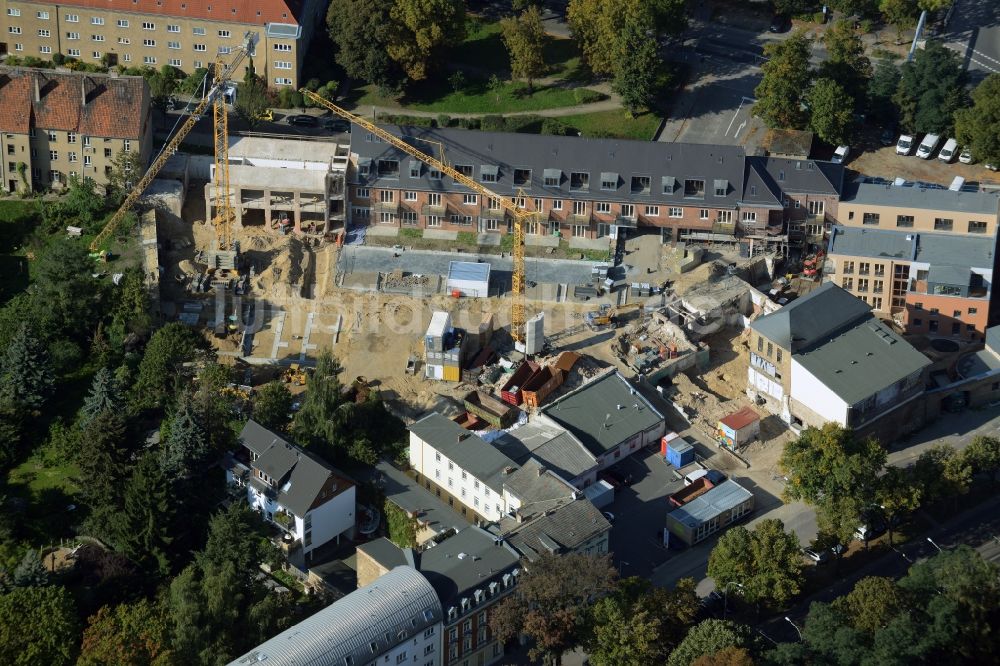 Potsdam aus der Vogelperspektive: Baustelle zum Neubau LUME ACHT - Wohnen im Einsteinhof in Potsdam im Bundesland Brandenburg