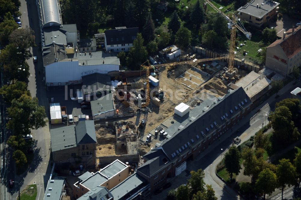 Potsdam von oben - Baustelle zum Neubau LUME ACHT - Wohnen im Einsteinhof in Potsdam im Bundesland Brandenburg