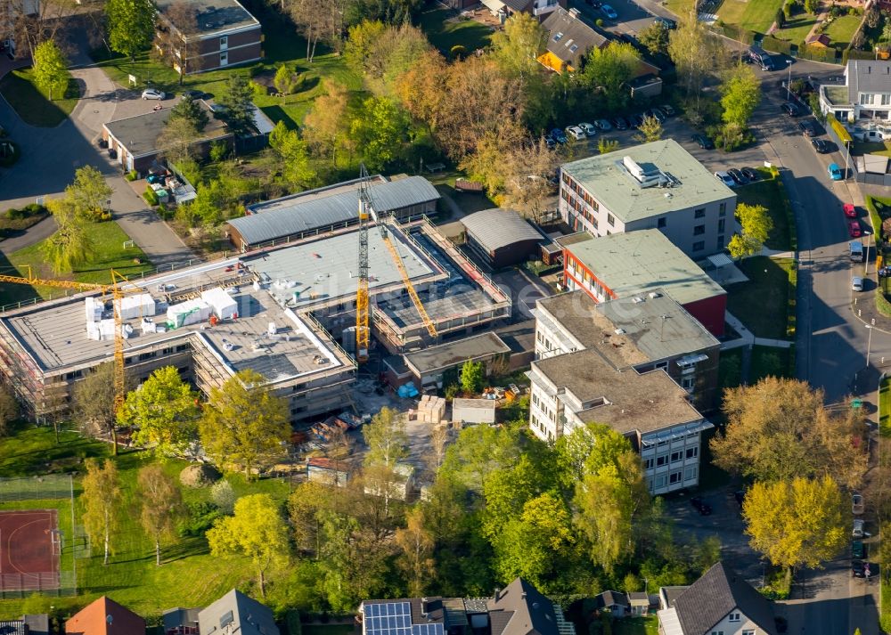 Luftaufnahme Hamm - Baustelle zum Neubau der LWL-Schule für Kranke der LWL-Universitätsklinik an der Heithofer Allee in Hamm im Bundesland Nordrhein-Westfalen