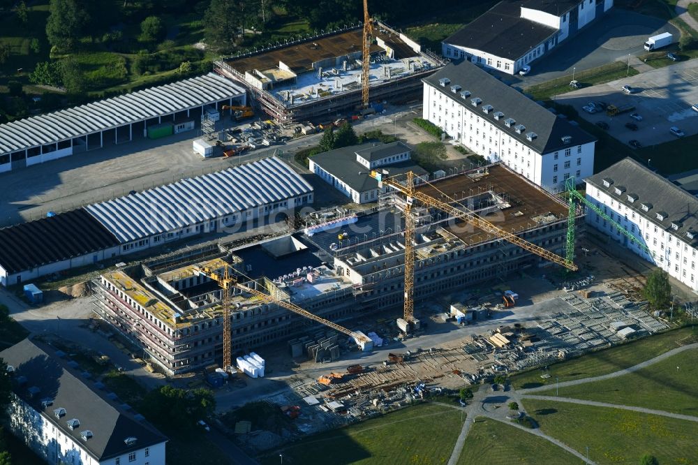 Rostock von oben - Baustelle zum Neubau des Maritime Operation Center in Rostock im Bundesland Mecklenburg-Vorpommern, Deutschland