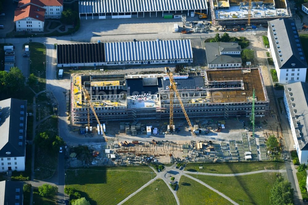 Luftbild Rostock - Baustelle zum Neubau des Maritime Operation Center in Rostock im Bundesland Mecklenburg-Vorpommern, Deutschland