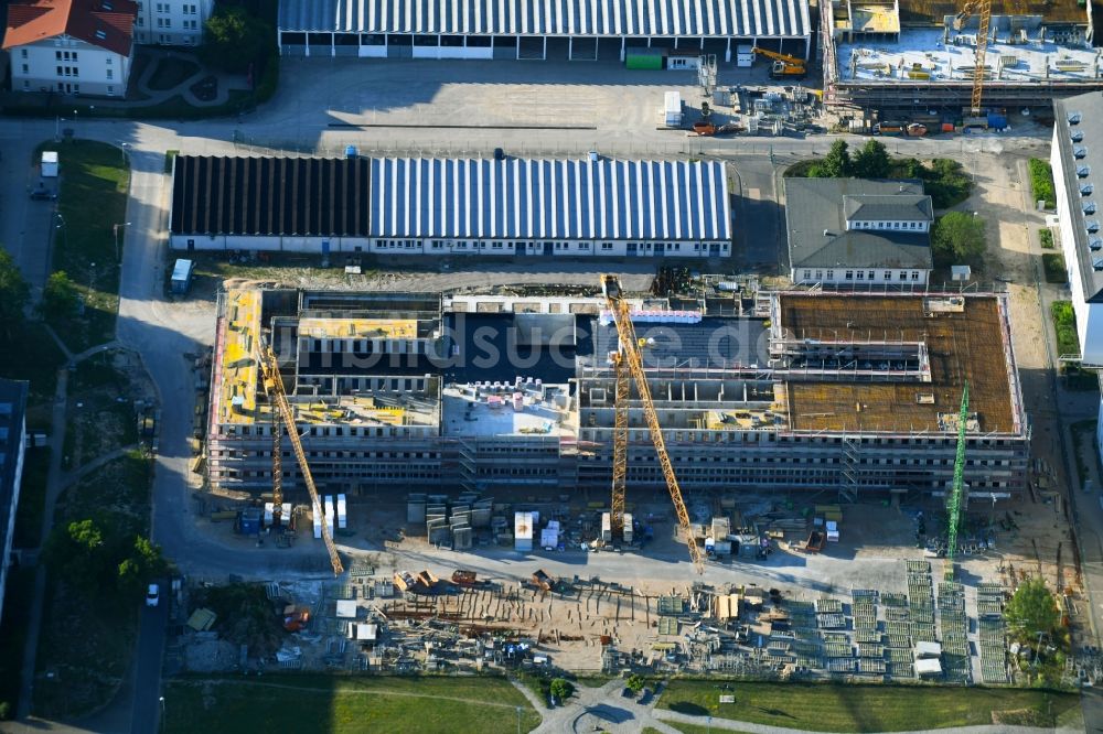 Luftaufnahme Rostock - Baustelle zum Neubau des Maritime Operation Center in Rostock im Bundesland Mecklenburg-Vorpommern, Deutschland