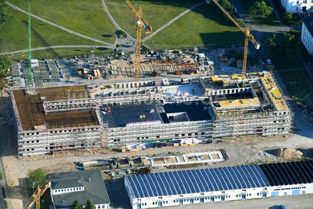 Rostock aus der Vogelperspektive: Baustelle zum Neubau des Maritime Operation Center in Rostock im Bundesland Mecklenburg-Vorpommern, Deutschland