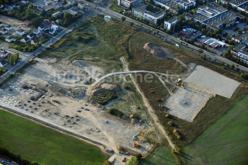 Luftbild Berlin - Baustelle zum Neubau eines Möbelhauses der Porta-Gruppe in Mahlsdorf in Berlin